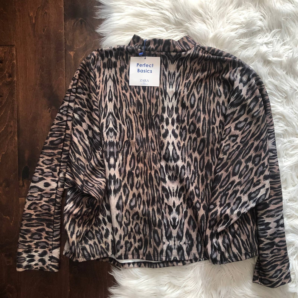 nwt zara leopard swing blouse small - Picture 2 of 3